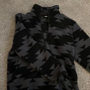 The North Face Black and Gray Zip Up Sweater